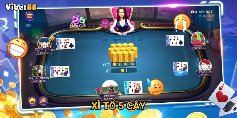 Xì tố 5 cây Vibet88 – Nắm chắc chiến thắng với chiến thuật nào?