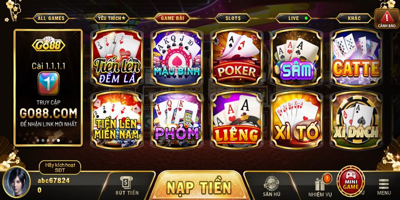 Go88| Trải Nghiệm Giải Trí Đỉnh Cao Với Công Nghệ Hiện Đại 3 Game bài luôn là thế mạnh của Go88 với nhiều trò chơi quen thuộc